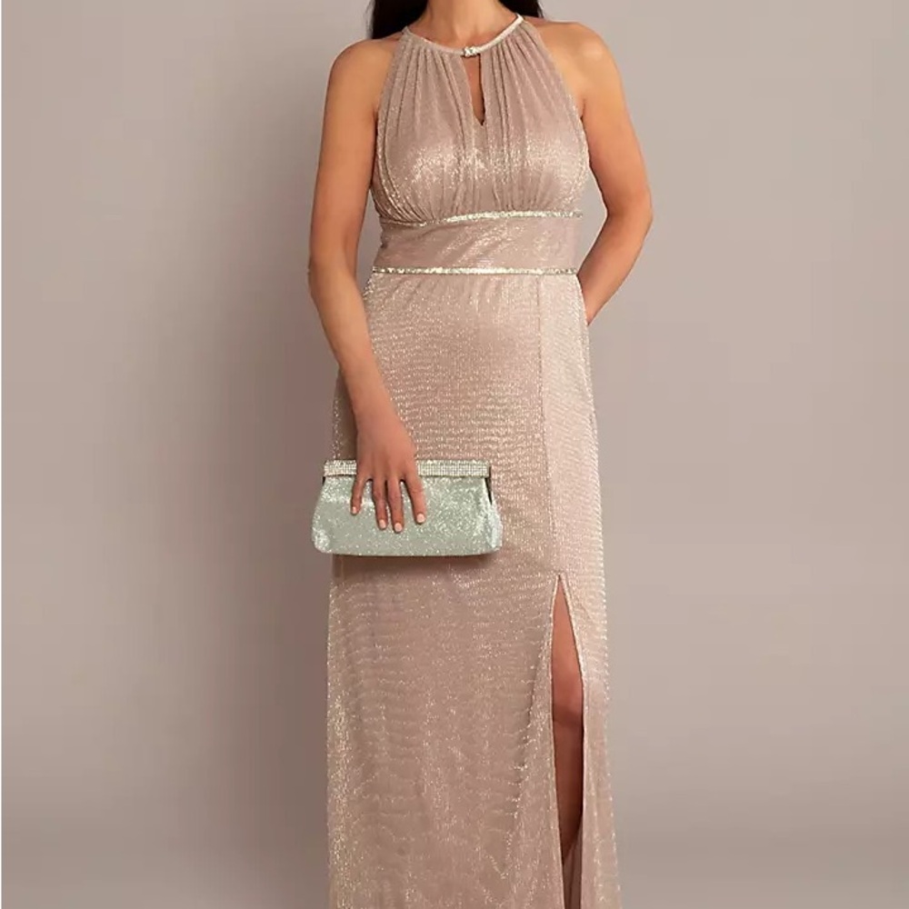 Elegant Blush A-Line Maxi Dress